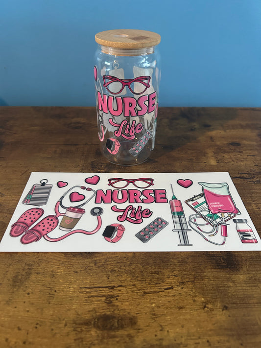 16oz glass nurse tumbler