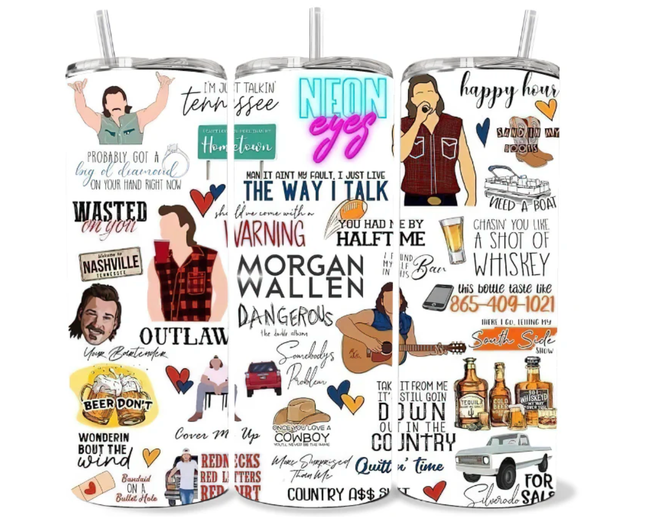 20 oz Tumbler: Morgan Wallen Sayings