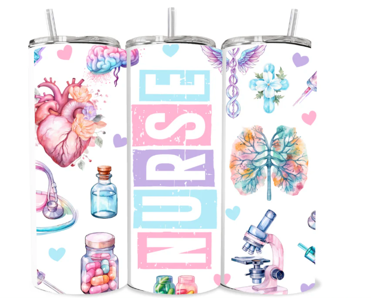 20 oz Tumbler: Pastel Nurse